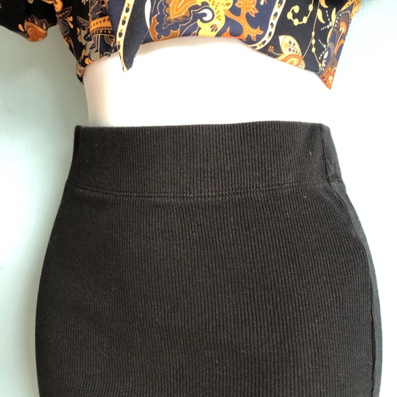Forever21 Side Split Midi Jersey Skirt - Picture 2 of 4
